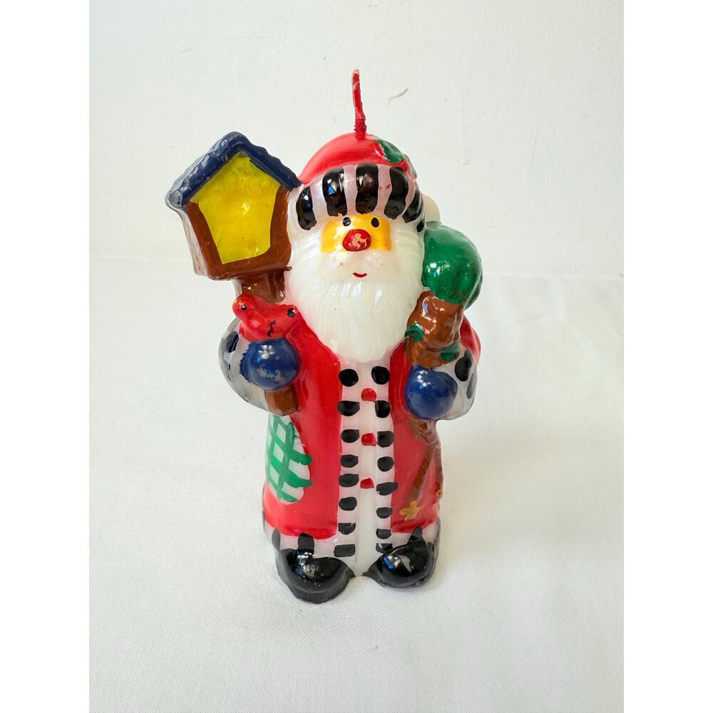 Vtg Santa Clause Wax Holiday Candle